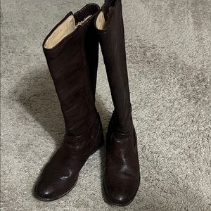 Frye Dark Brown Over the Knee Leather Boots